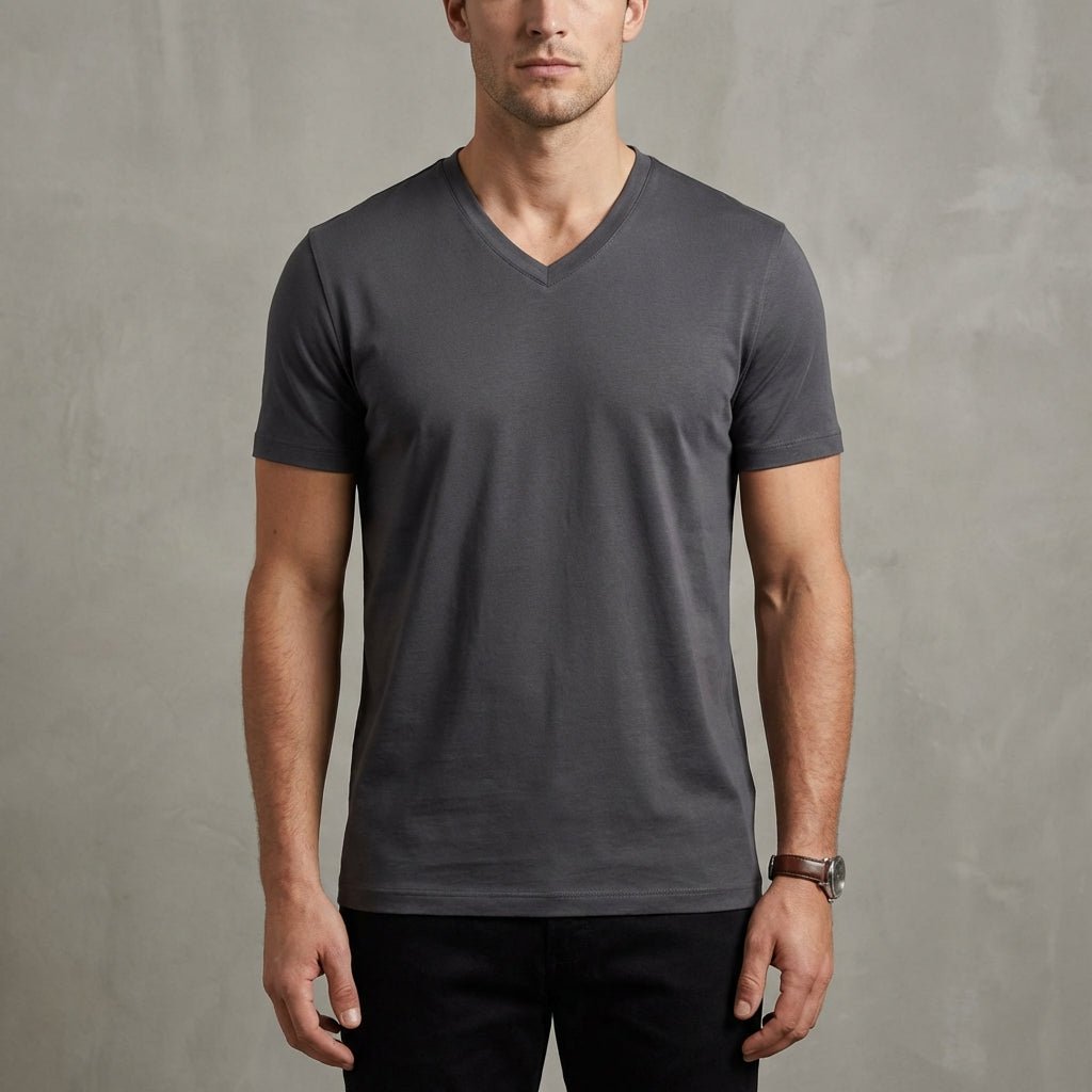 Men’s Classic V - Neck T-Shirt with Tailored Slim Fit - Weston Fletcher