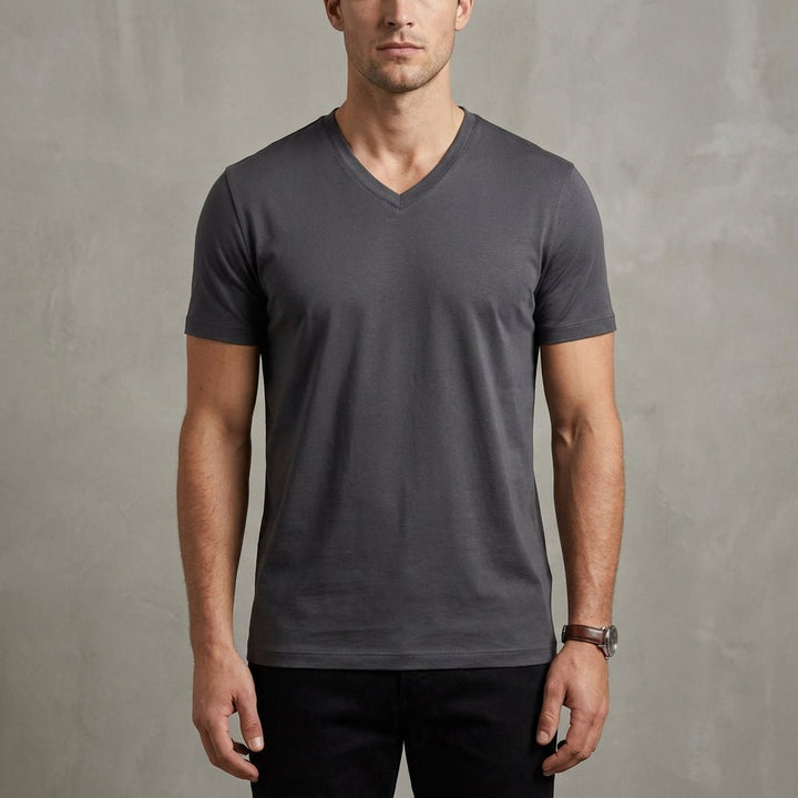 Men’s Classic V - Neck T-Shirt with Tailored Slim Fit - Weston Fletcher