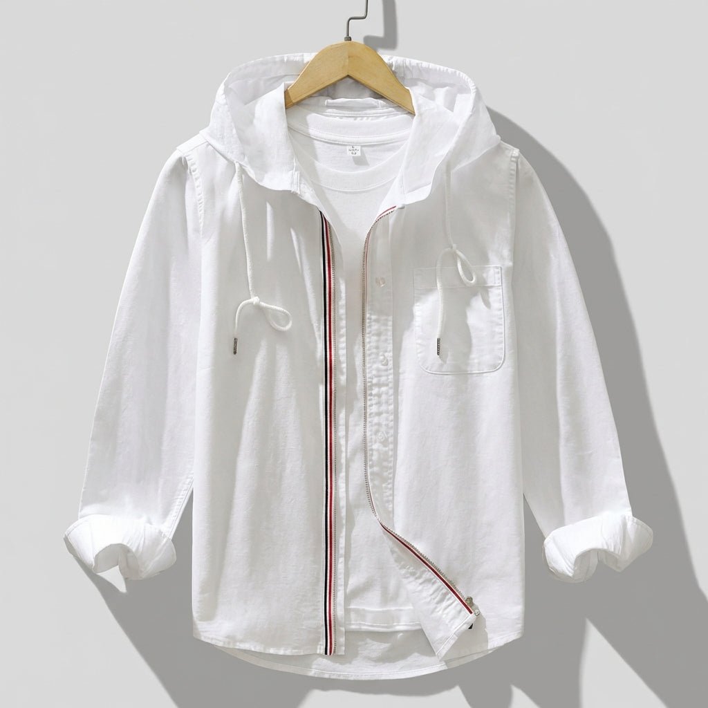 Men’s Lightweight Zip - Up Hoodie Jacket with Drawstring Hood - Weston Fletcher