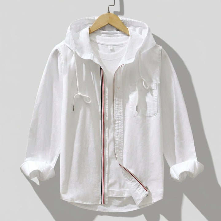 Men’s Lightweight Zip - Up Hoodie Jacket with Drawstring Hood - Weston Fletcher