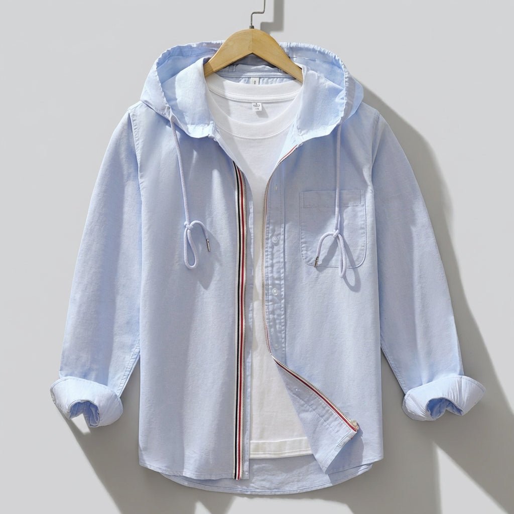 Men’s Lightweight Zip - Up Hoodie Jacket with Drawstring Hood - Weston Fletcher