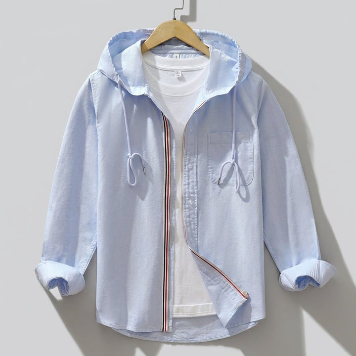 Men’s Lightweight Zip - Up Hoodie Jacket with Drawstring Hood - Weston Fletcher