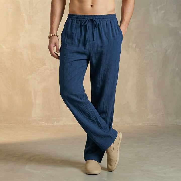 Men’s Relaxed Wide - Leg Trousers with Elastic Waistband - Weston Fletcher