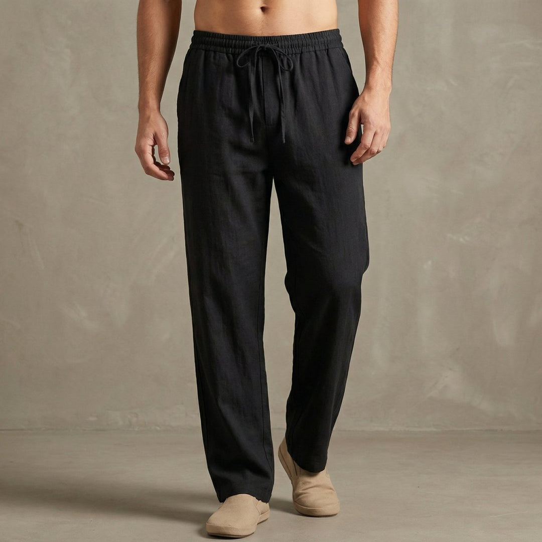 Men’s Relaxed Wide - Leg Trousers with Elastic Waistband - Weston Fletcher