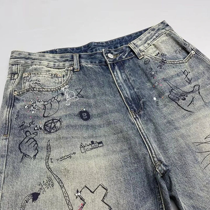 Metro Drift Washed Graphic Jeans - Weston Fletcher