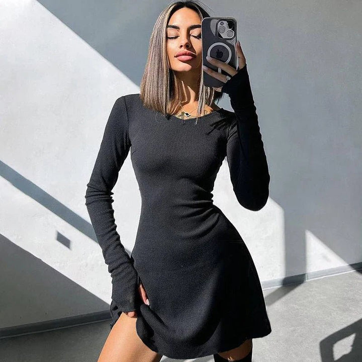 Midnight V - Neck Mini Dress - Weston Fletcher