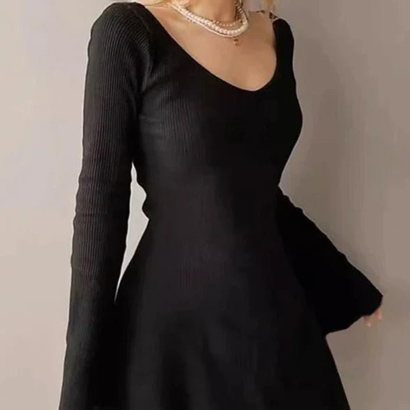 Midnight V - Neck Mini Dress - Weston Fletcher