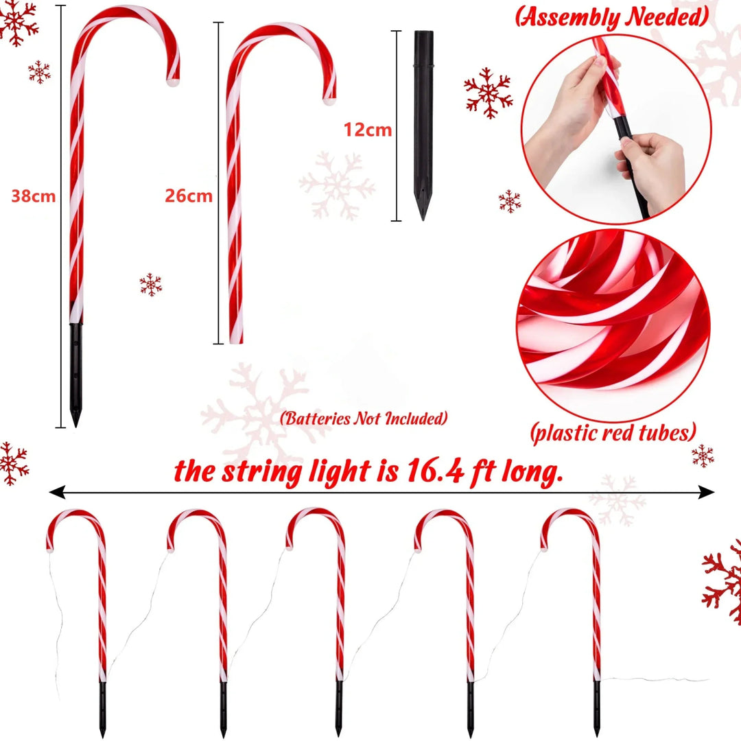 Peppermint Cane Walkway Glow Lights - Weston Fletcher