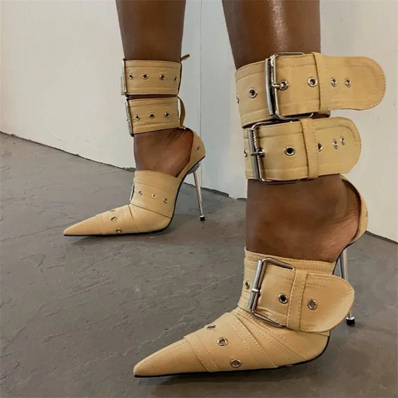 Rebel Chic Buckle Heels - Weston Fletcher