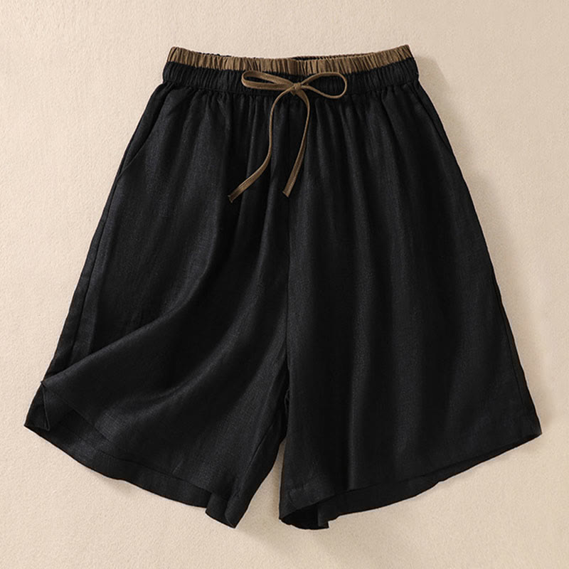 Relaxed Fit Mid - Thigh Shorts with Contrast Waistband and Pockets - Weston Fletcher