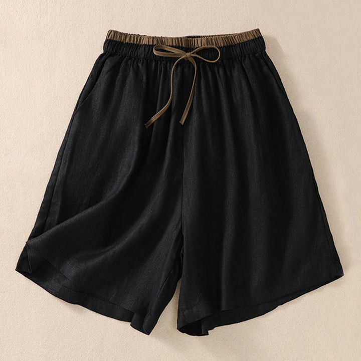 Relaxed Fit Mid - Thigh Shorts with Contrast Waistband and Pockets - Weston Fletcher