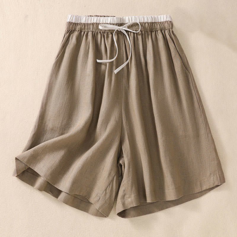 Relaxed Fit Mid - Thigh Shorts with Contrast Waistband and Pockets - Weston Fletcher