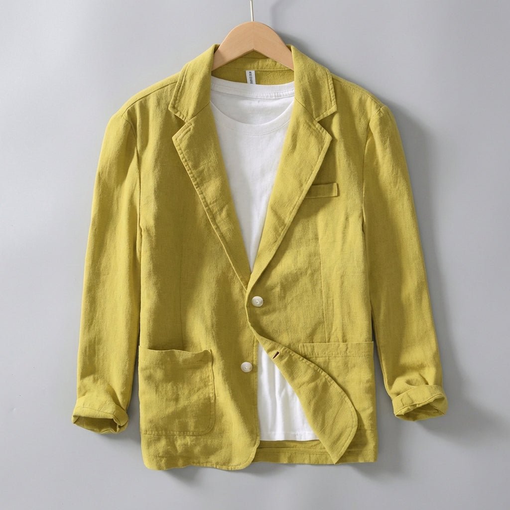 Relaxed Single - Breasted Blazer with Notched Lapel and Patch Pockets - Weston Fletcher