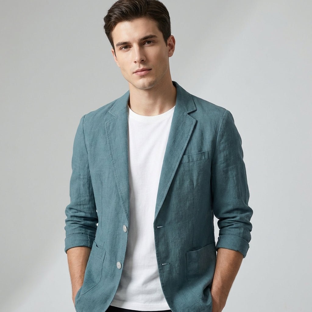 Relaxed Single - Breasted Blazer with Notched Lapel and Patch Pockets - Weston Fletcher