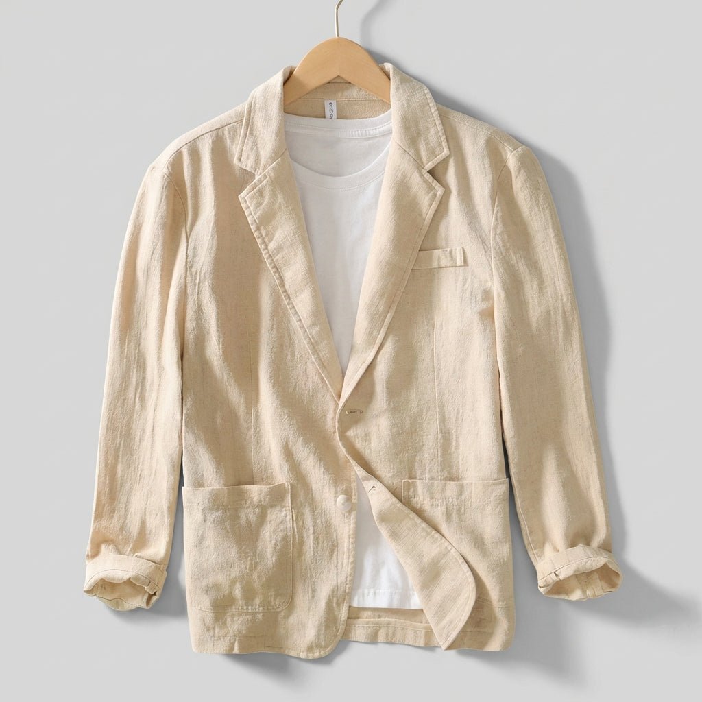 Relaxed Single - Breasted Blazer with Notched Lapel and Patch Pockets - Weston Fletcher