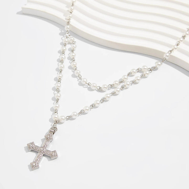 Rosario Santos Beaded Cross Necklace - Weston Fletcher