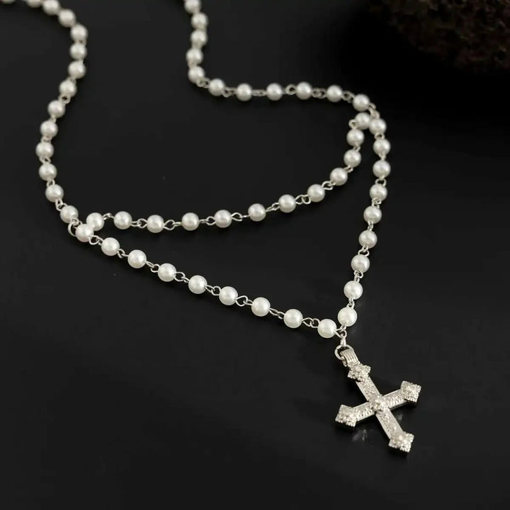 Rosario Santos Beaded Cross Necklace - Weston Fletcher