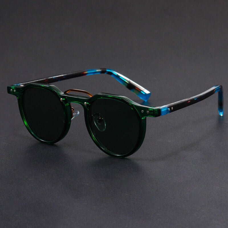 San Piero Vintage - Inspired Round Acetate Sunglasses with Signature Keyhole Bridge - Weston Fletcher