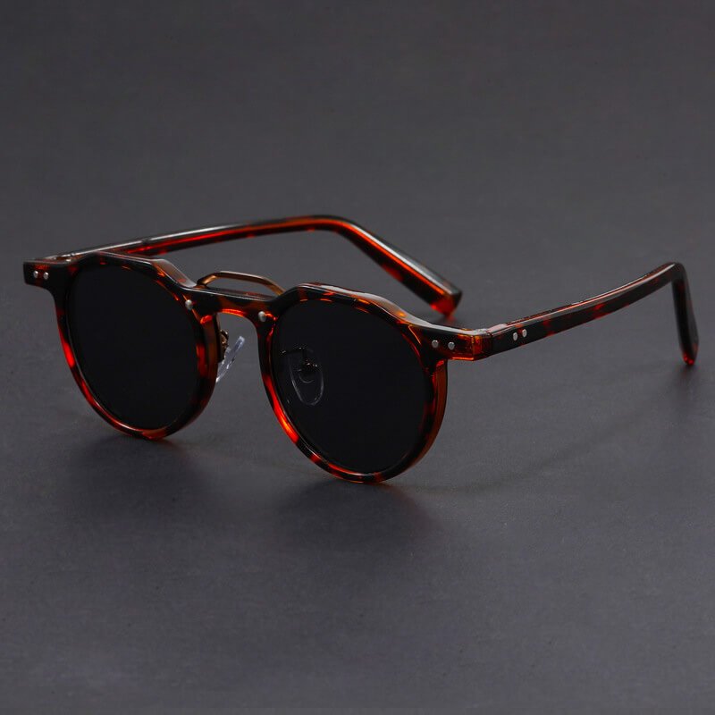 San Piero Vintage - Inspired Round Acetate Sunglasses with Signature Keyhole Bridge - Weston Fletcher