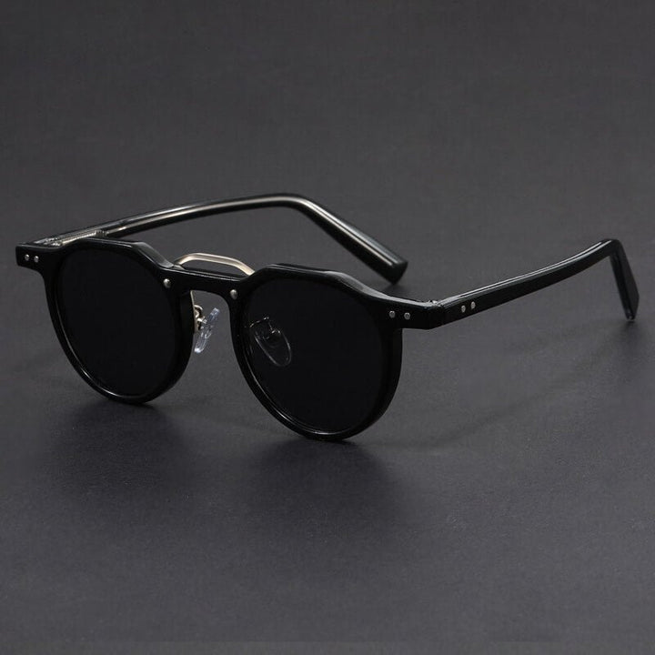 San Piero Vintage - Inspired Round Acetate Sunglasses with Signature Keyhole Bridge - Weston Fletcher