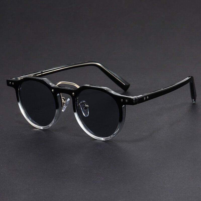 San Piero Vintage - Inspired Round Acetate Sunglasses with Signature Keyhole Bridge - Weston Fletcher