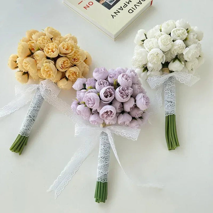 Serene Silk Floral Peony Bouquet - Weston Fletcher