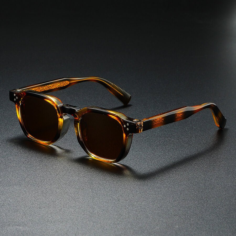 Silano Acetate Square Retro Sunglasses with Sculpted Textured Temples - Weston Fletcher