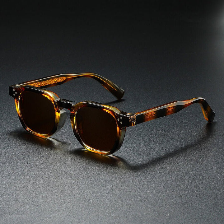 Silano Acetate Square Retro Sunglasses with Sculpted Textured Temples - Weston Fletcher