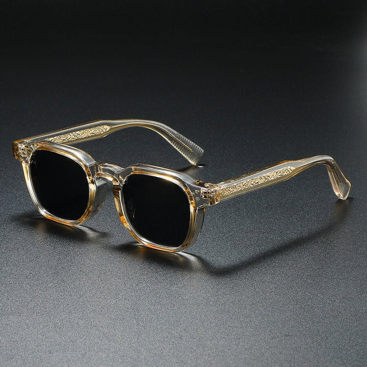 Silano Acetate Square Retro Sunglasses with Sculpted Textured Temples - Weston Fletcher
