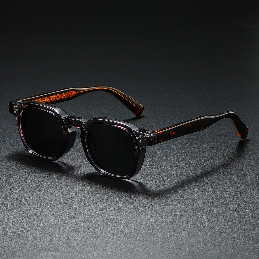 Silano Acetate Square Retro Sunglasses with Sculpted Textured Temples - Weston Fletcher