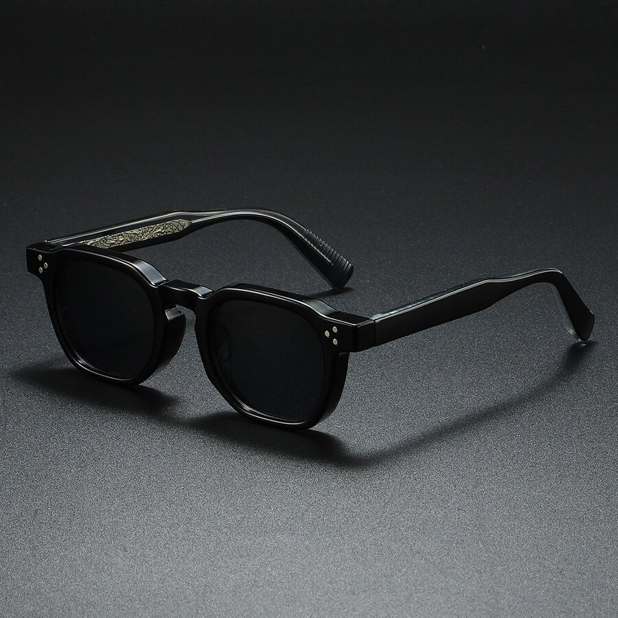 Silano Acetate Square Retro Sunglasses with Sculpted Textured Temples - Weston Fletcher
