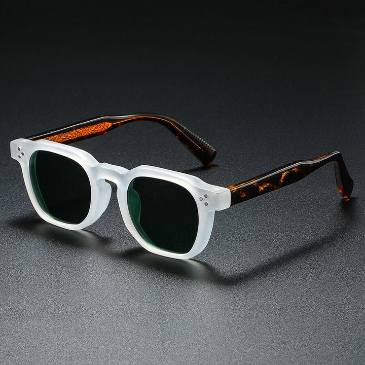 Silano Acetate Square Retro Sunglasses with Sculpted Textured Temples - Weston Fletcher