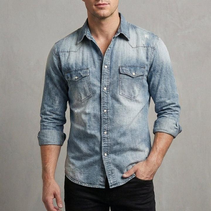 Theodore Willow Fitted Shirt with Western Yoke Detailing - Weston Fletcher