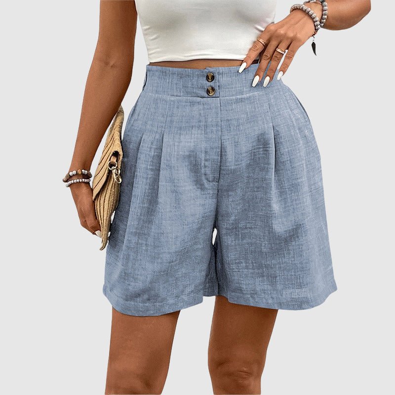 Valentina Rossi Pleated High - Waist Wide - Leg Shorts for Daywear - Weston Fletcher