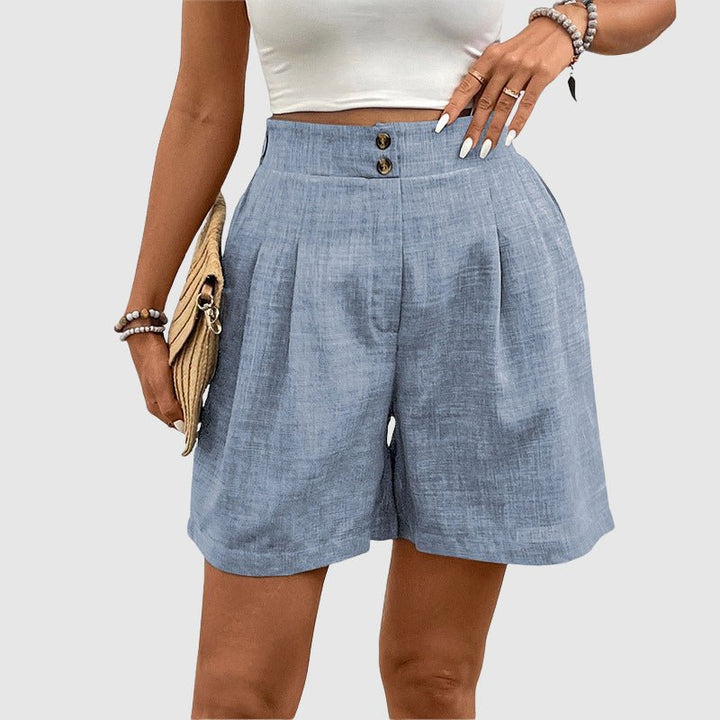 Valentina Rossi Pleated High - Waist Wide - Leg Shorts for Daywear - Weston Fletcher