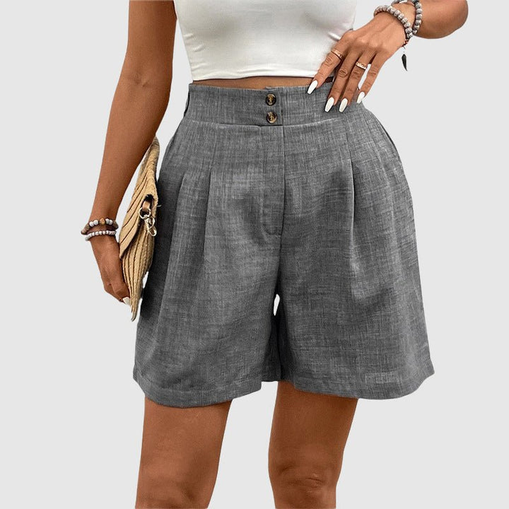 Valentina Rossi Pleated High - Waist Wide - Leg Shorts for Daywear - Weston Fletcher