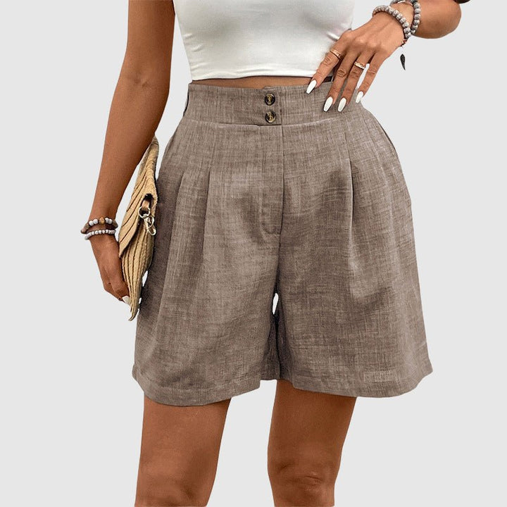 Valentina Rossi Pleated High - Waist Wide - Leg Shorts for Daywear - Weston Fletcher