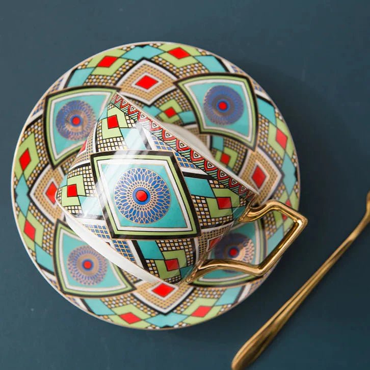 Zafira Mosaic Artisan Cup & Saucer Set - Weston Fletcher