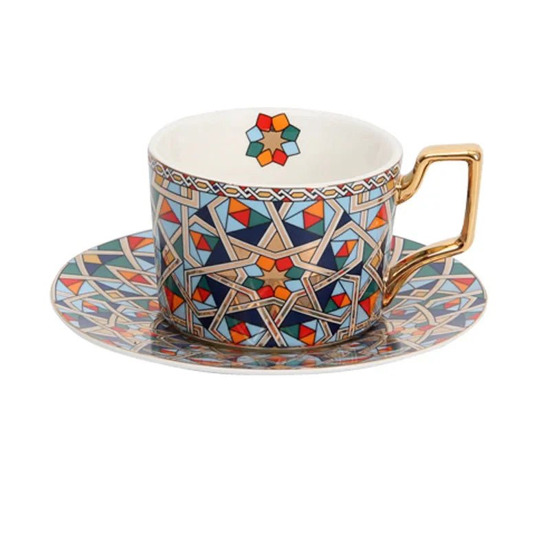 Zafira Mosaic Artisan Cup & Saucer Set - Weston Fletcher