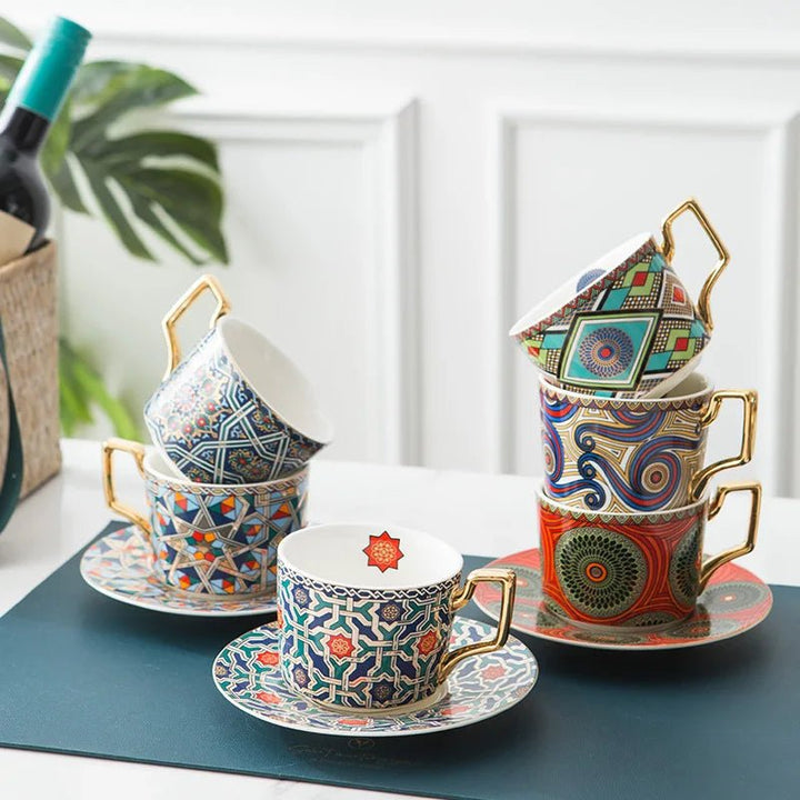 Zafira Mosaic Artisan Cup & Saucer Set - Weston Fletcher